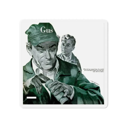 Gus Cools a Hot Engine, Popular Science, June 1950 (Magazine Illustration) Refrigerator Magnet - The Sticker Space