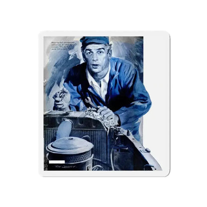 Gus Fixes the Local Scrooge, Popular Science, December 1950 (Magazine Illustration) Refrigerator Magnet - The Sticker Space