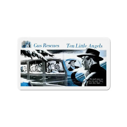 Gus Rescues Ten Little Angels, Popular Science, December 1952 (Magazine Illustration) Refrigerator Magnet 3 Inch Die-Cut - The Sticker Space