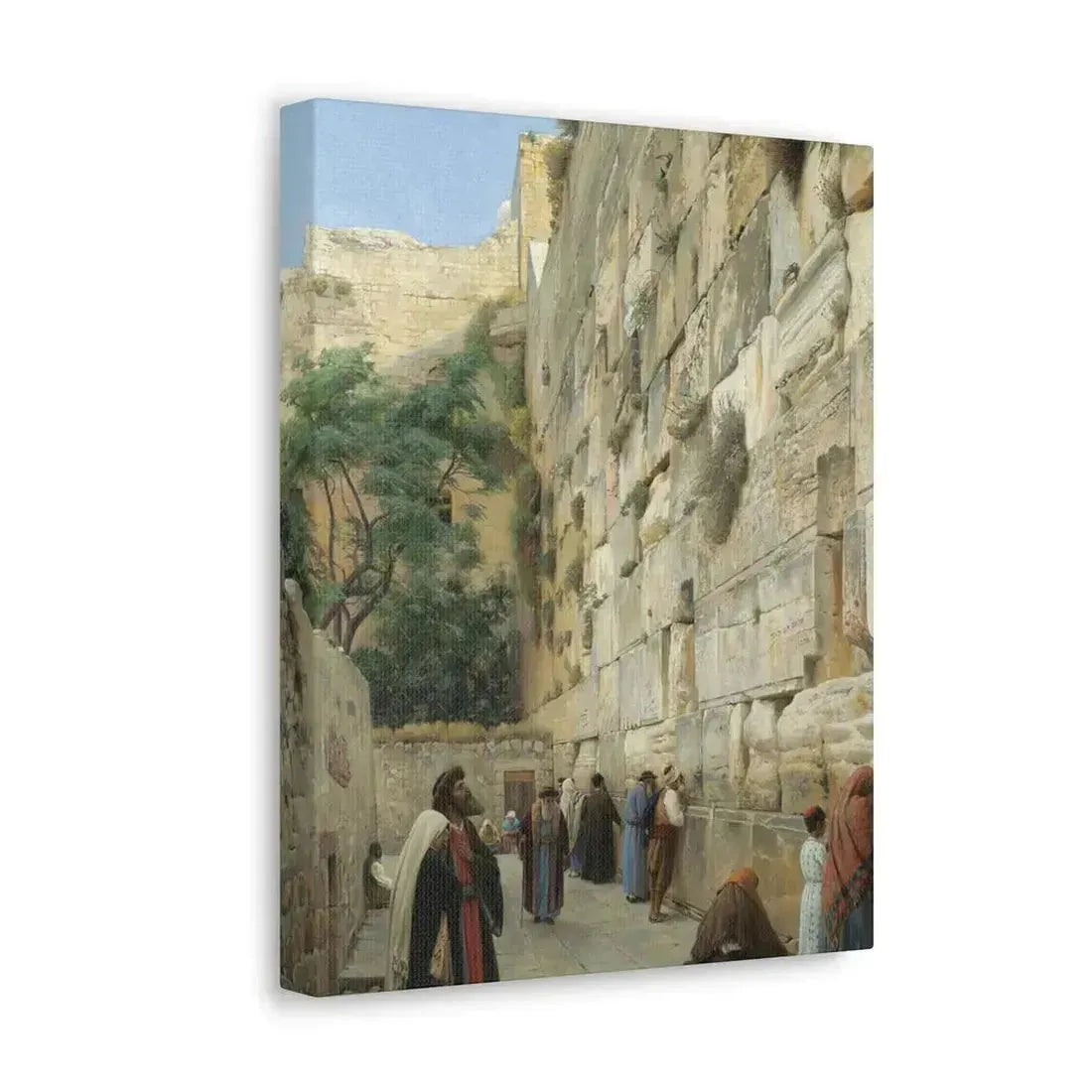 Gustav Bauernfeind (1848-1904) The Wailing Wall Jerusalem Laid Down On Panel - Canvas Wall Art - The Sticker Space