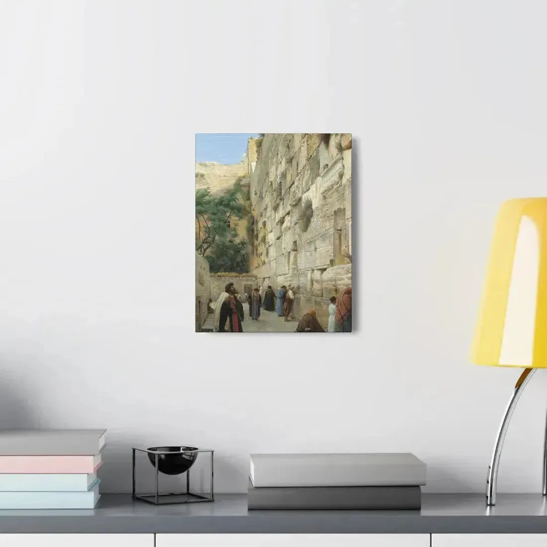 Gustav Bauernfeind (1848-1904) The Wailing Wall Jerusalem Laid Down On Panel - Canvas Wall Art - The Sticker Space