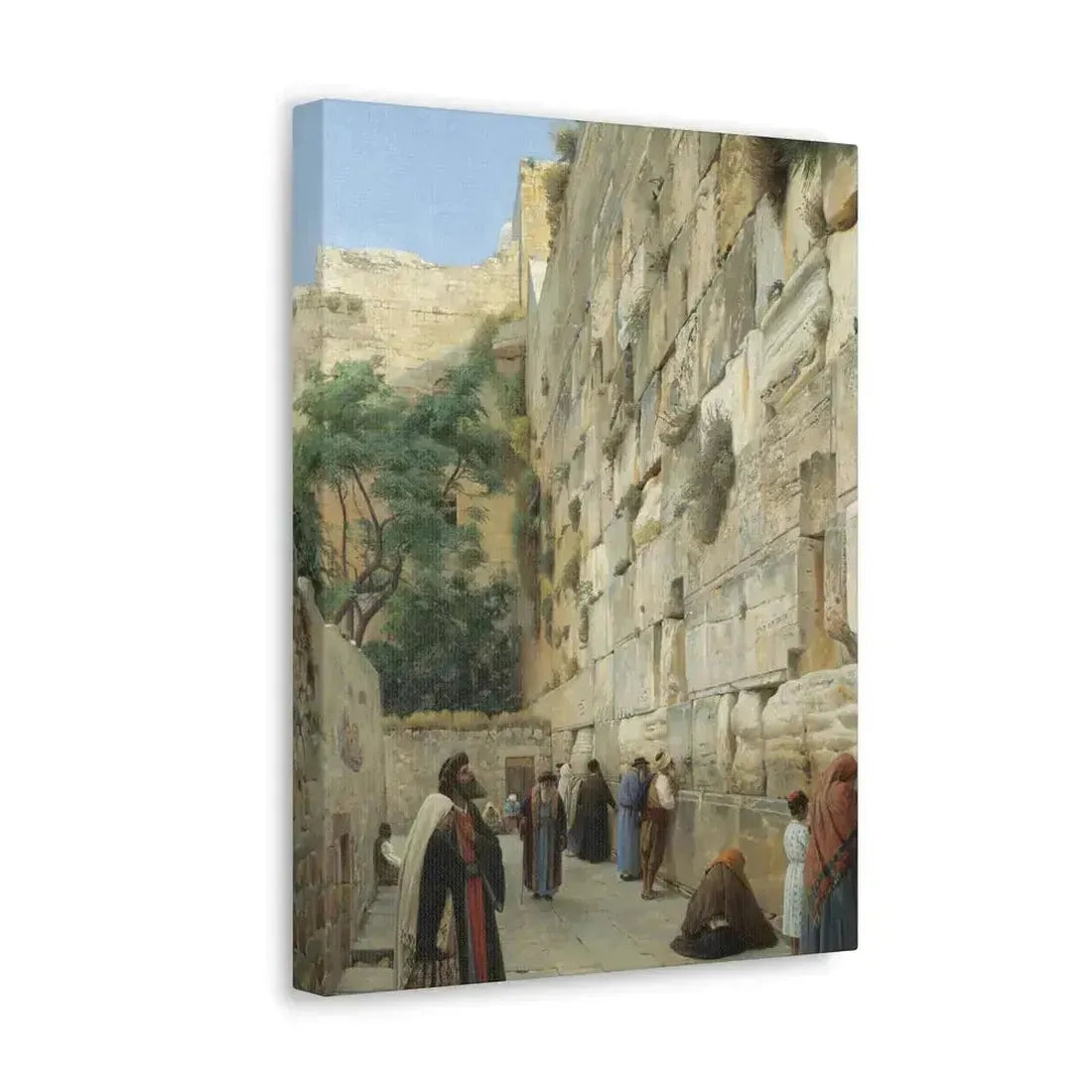 Gustav Bauernfeind (1848-1904) The Wailing Wall Jerusalem Laid Down On Panel - Canvas Wall Art - The Sticker Space