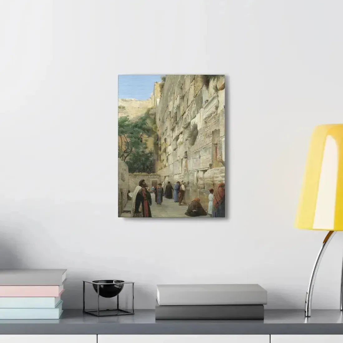 Gustav Bauernfeind (1848-1904) The Wailing Wall Jerusalem Laid Down On Panel - Canvas Wall Art - The Sticker Space