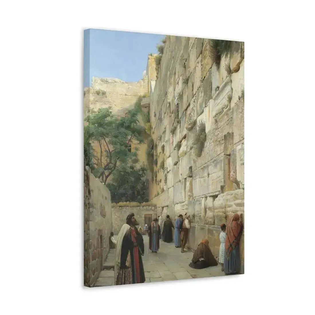 Gustav Bauernfeind (1848-1904) The Wailing Wall Jerusalem Laid Down On Panel - Canvas Wall Art - The Sticker Space