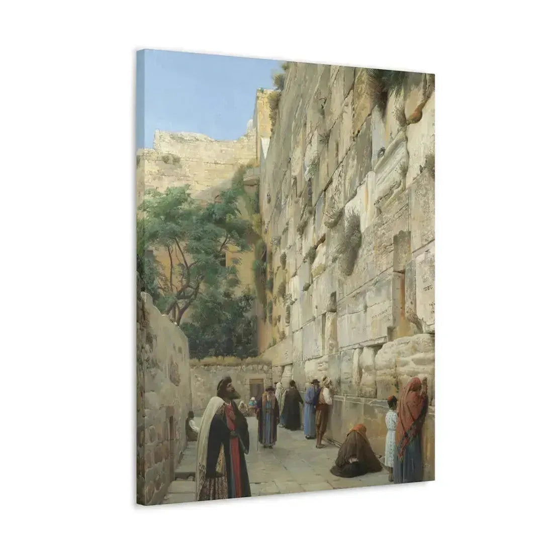 Gustav Bauernfeind (1848-1904) The Wailing Wall Jerusalem Laid Down On Panel - Canvas Wall Art - The Sticker Space