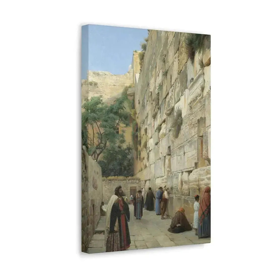 Gustav Bauernfeind (1848-1904) The Wailing Wall Jerusalem Laid Down On Panel - Canvas Wall Art - The Sticker Space