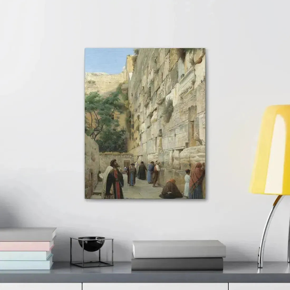Gustav Bauernfeind (1848-1904) The Wailing Wall Jerusalem Laid Down On Panel - Canvas Wall Art - The Sticker Space