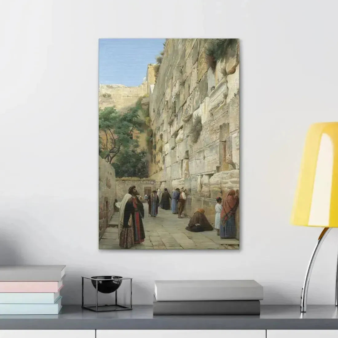 Gustav Bauernfeind (1848-1904) The Wailing Wall Jerusalem Laid Down On Panel - Canvas Wall Art - The Sticker Space