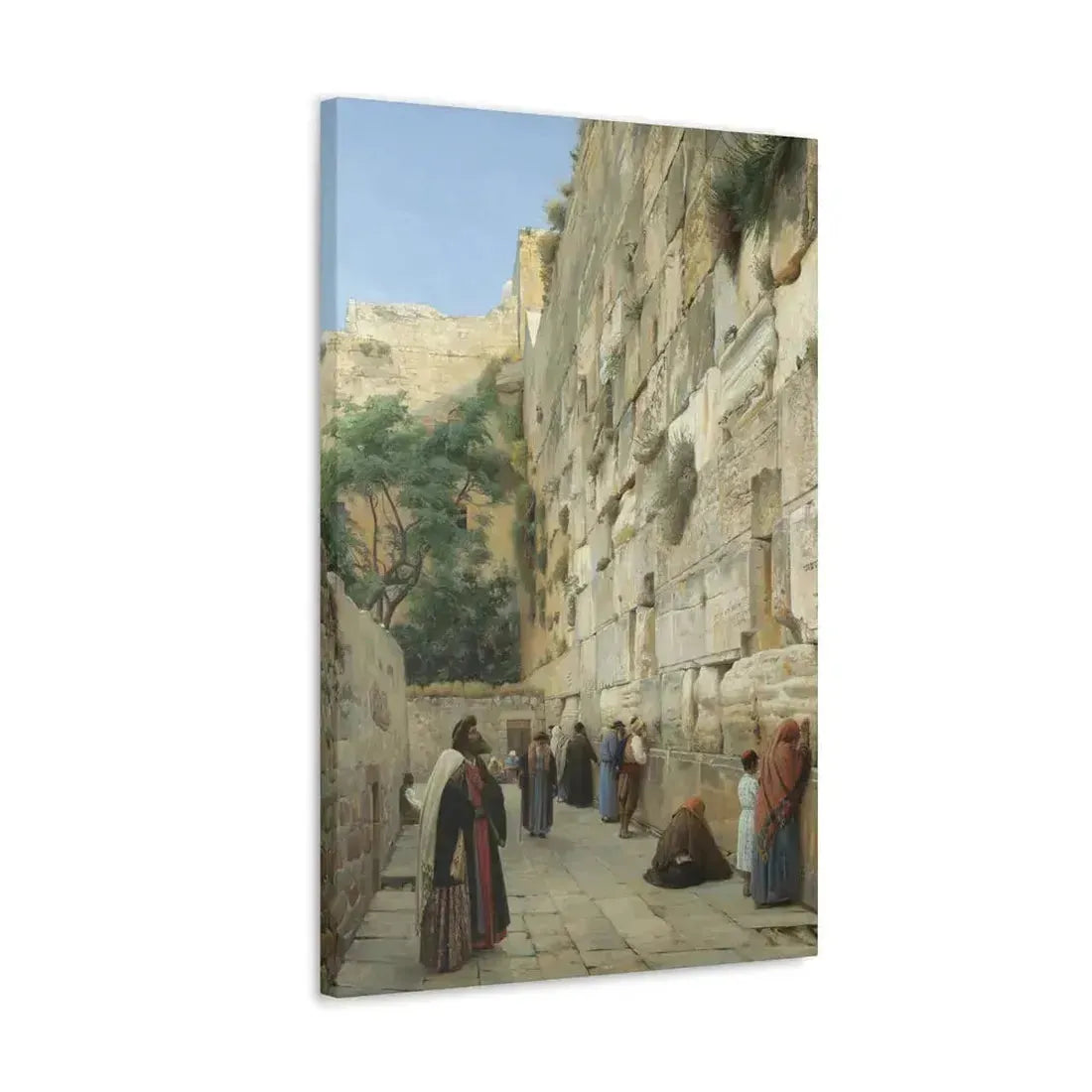 Gustav Bauernfeind (1848-1904) The Wailing Wall Jerusalem Laid Down On Panel - Canvas Wall Art - The Sticker Space