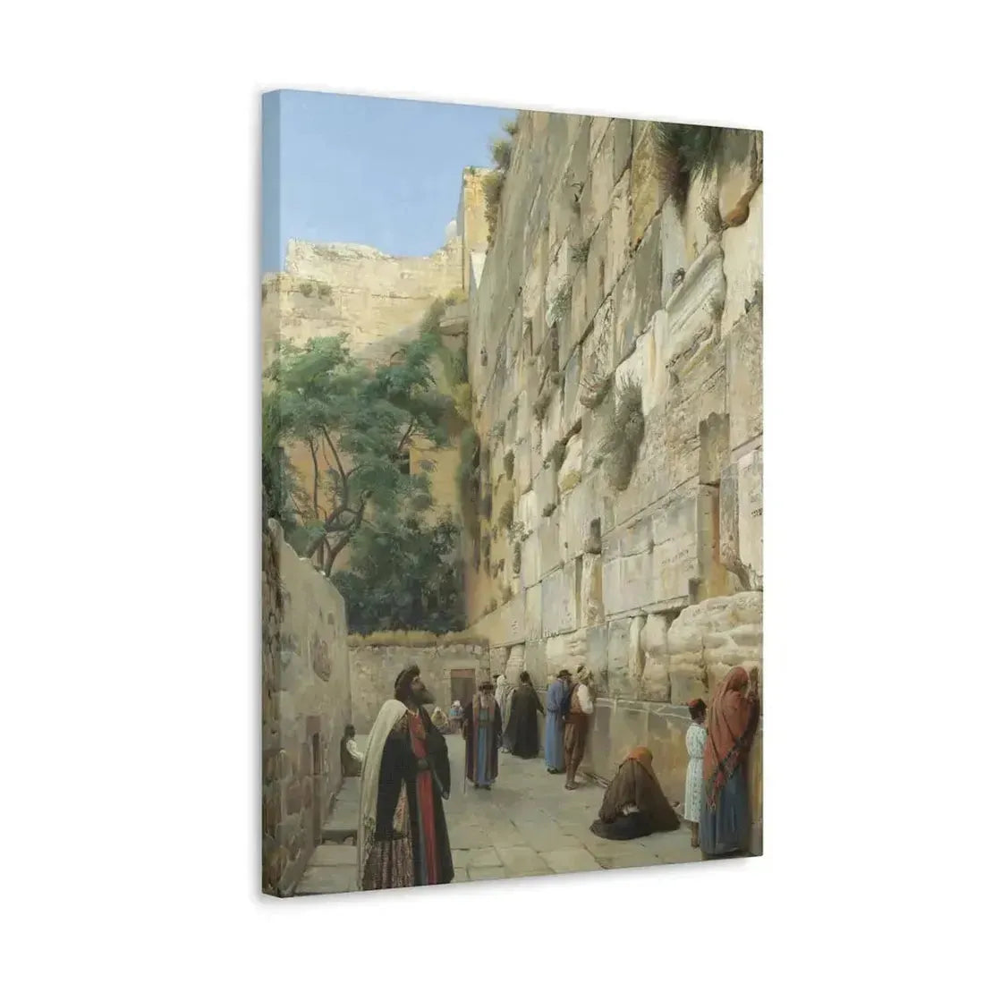 Gustav Bauernfeind (1848-1904) The Wailing Wall Jerusalem Laid Down On Panel - Canvas Wall Art - The Sticker Space