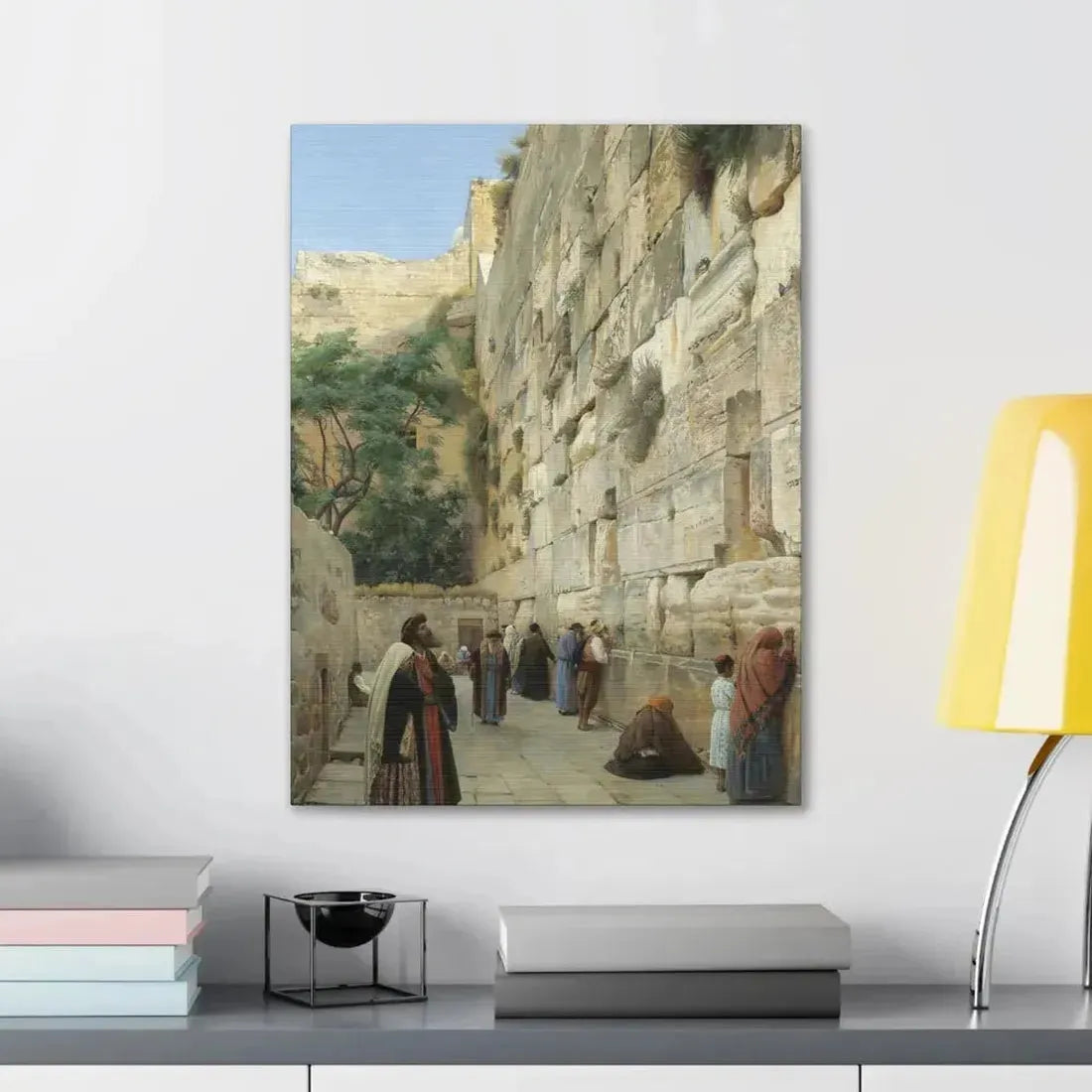 Gustav Bauernfeind (1848-1904) The Wailing Wall Jerusalem Laid Down On Panel - Canvas Wall Art - The Sticker Space