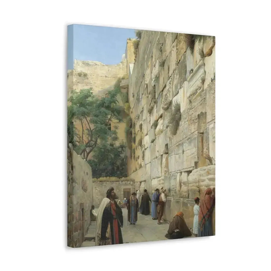 Gustav Bauernfeind (1848-1904) The Wailing Wall Jerusalem Laid Down On Panel - Canvas Wall Art - The Sticker Space