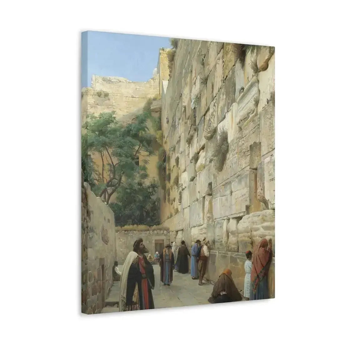 Gustav Bauernfeind (1848-1904) The Wailing Wall Jerusalem Laid Down On Panel - Canvas Wall Art - The Sticker Space
