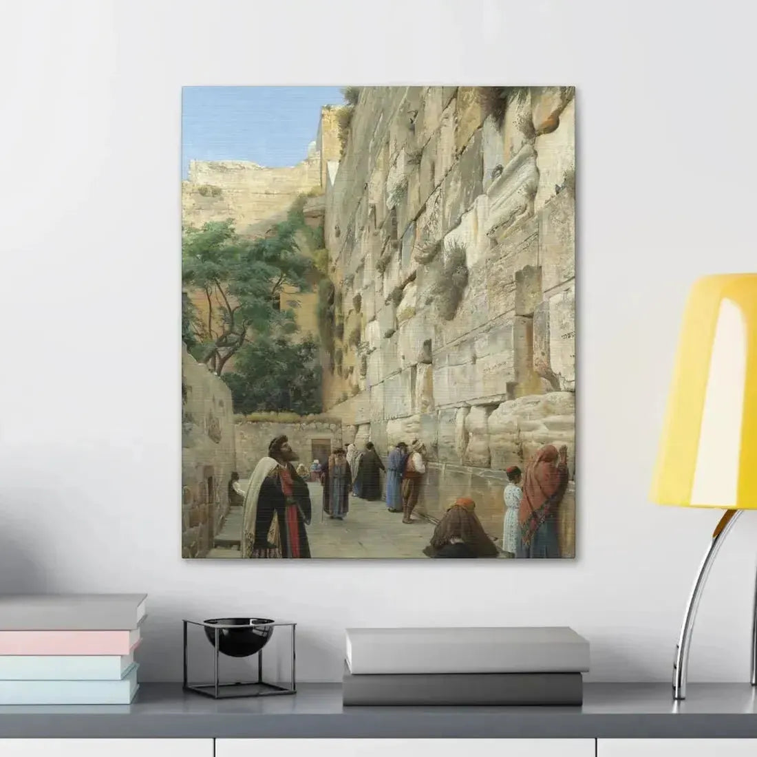 Gustav Bauernfeind (1848-1904) The Wailing Wall Jerusalem Laid Down On Panel - Canvas Wall Art - The Sticker Space