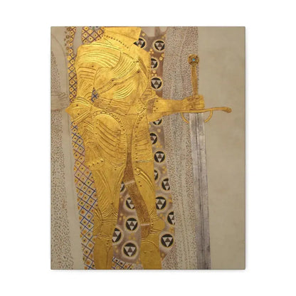 Gustav Klimt (1862-1918) Beethoven Frieze%3a The Golden Knight - 1901 - Canvas Wall Art 16″ x 20″ 1.25" - The Sticker Space