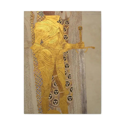 Gustav Klimt (1862-1918) Beethoven Frieze%3a The Golden Knight - 1901 - Canvas Wall Art 18″ x 24″ 1.25" - The Sticker Space