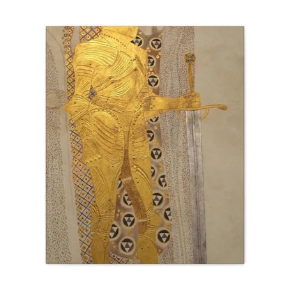 Gustav Klimt (1862-1918) Beethoven Frieze%3a The Golden Knight - 1901 - Canvas Wall Art 20″ x 24″ 1.25" - The Sticker Space