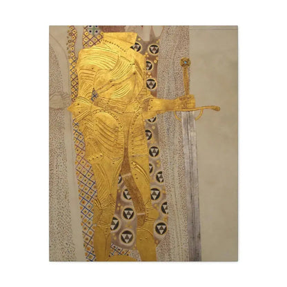 Gustav Klimt (1862-1918) Beethoven Frieze%3a The Golden Knight - 1901 - Canvas Wall Art 24″ x 30″ 1.25" - The Sticker Space