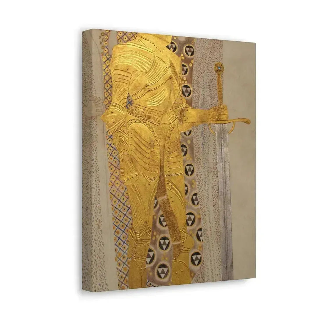 Gustav Klimt (1862-1918) Beethoven Frieze%3a The Golden Knight - 1901 - Canvas Wall Art - The Sticker Space