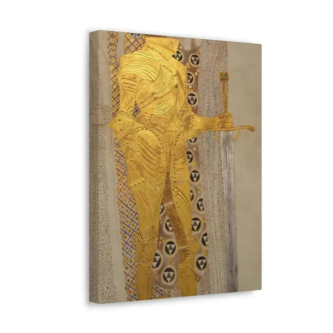 Gustav Klimt (1862-1918) Beethoven Frieze%3a The Golden Knight - 1901 - Canvas Wall Art - The Sticker Space