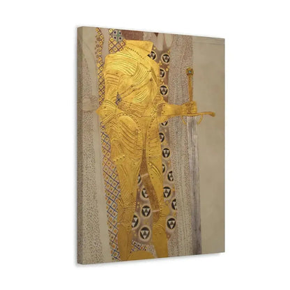 Gustav Klimt (1862-1918) Beethoven Frieze%3a The Golden Knight - 1901 - Canvas Wall Art - The Sticker Space