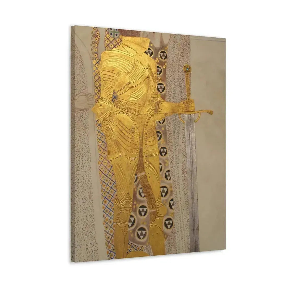 Gustav Klimt (1862-1918) Beethoven Frieze%3a The Golden Knight - 1901 - Canvas Wall Art - The Sticker Space