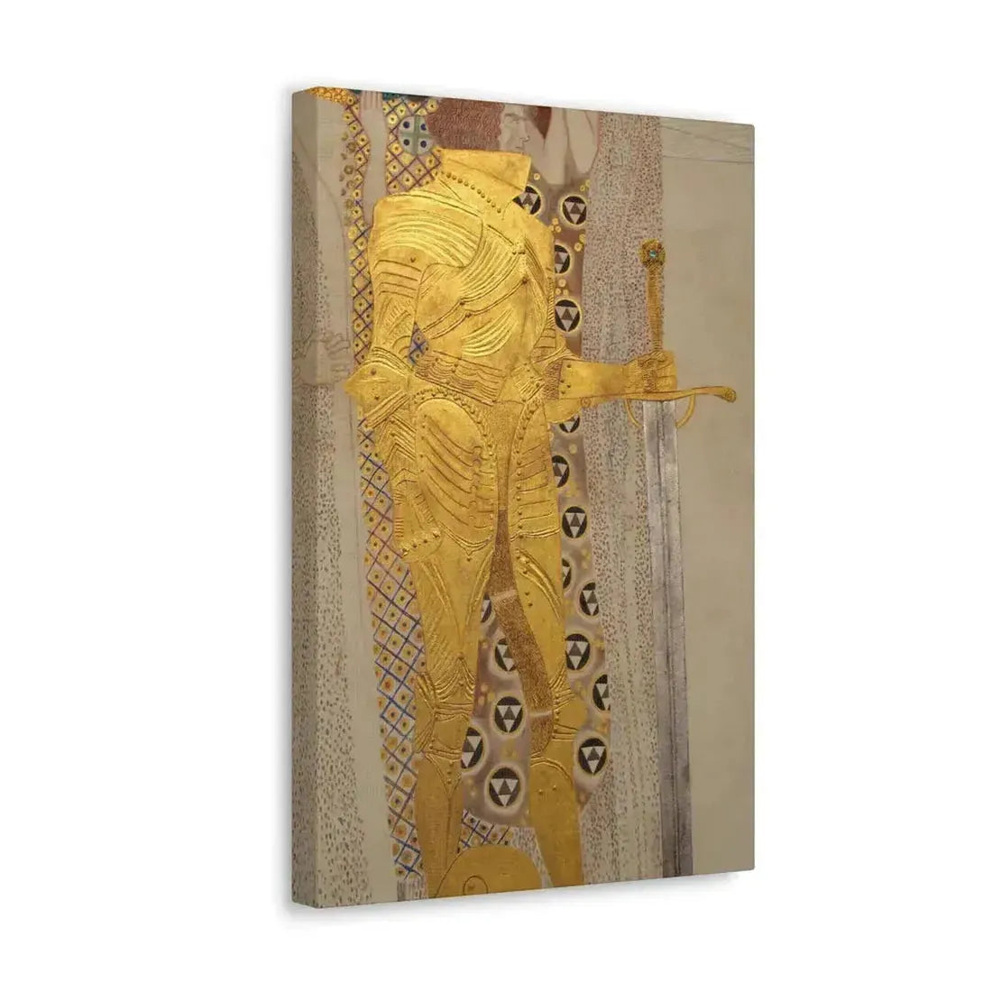 Gustav Klimt (1862-1918) Beethoven Frieze%3a The Golden Knight - 1901 - Canvas Wall Art - The Sticker Space