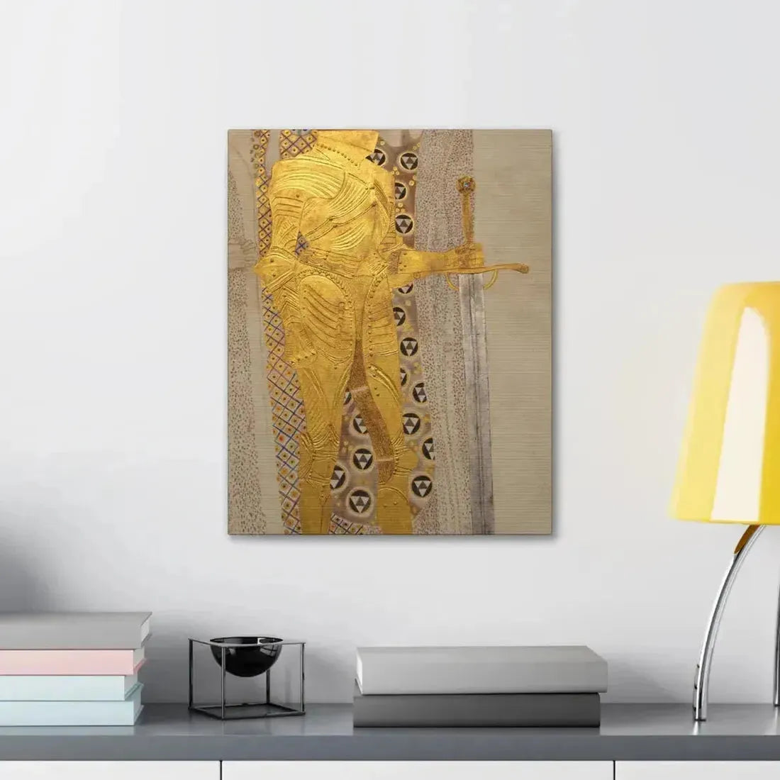Gustav Klimt (1862-1918) Beethoven Frieze%3a The Golden Knight - 1901 - Canvas Wall Art - The Sticker Space