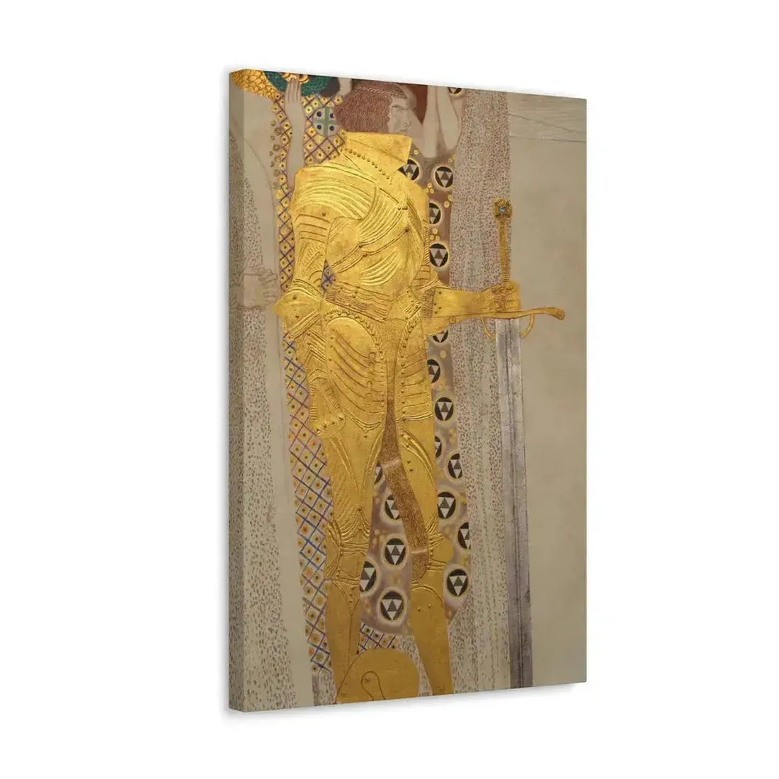 Gustav Klimt (1862-1918) Beethoven Frieze%3a The Golden Knight - 1901 - Canvas Wall Art - The Sticker Space