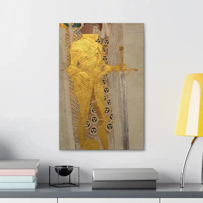 Gustav Klimt (1862-1918) Beethoven Frieze%3a The Golden Knight - 1901 - Canvas Wall Art - The Sticker Space