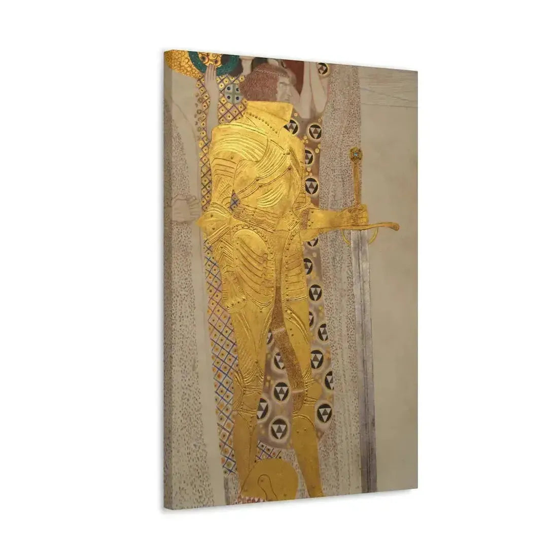 Gustav Klimt (1862-1918) Beethoven Frieze%3a The Golden Knight - 1901 - Canvas Wall Art - The Sticker Space