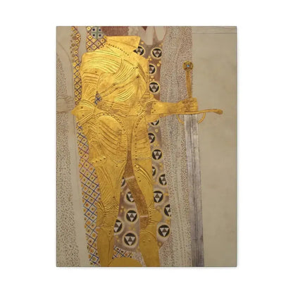 Gustav Klimt (1862-1918) Beethoven Frieze%3a The Golden Knight - 1901 - Canvas Wall Art - The Sticker Space