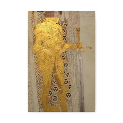 Gustav Klimt (1862-1918) Beethoven Frieze%3a The Golden Knight - 1901 - Canvas Wall Art - The Sticker Space