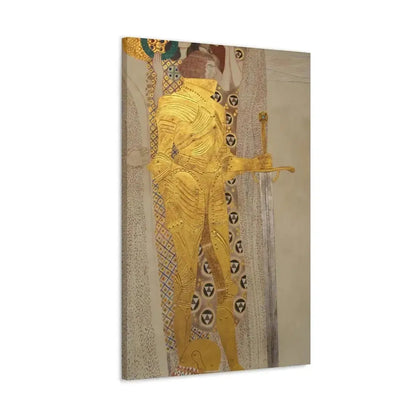 Gustav Klimt (1862-1918) Beethoven Frieze%3a The Golden Knight - 1901 - Canvas Wall Art - The Sticker Space