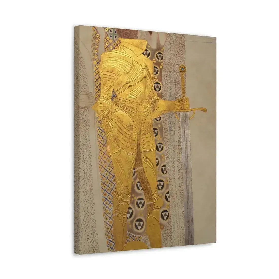Gustav Klimt (1862-1918) Beethoven Frieze%3a The Golden Knight - 1901 - Canvas Wall Art - The Sticker Space