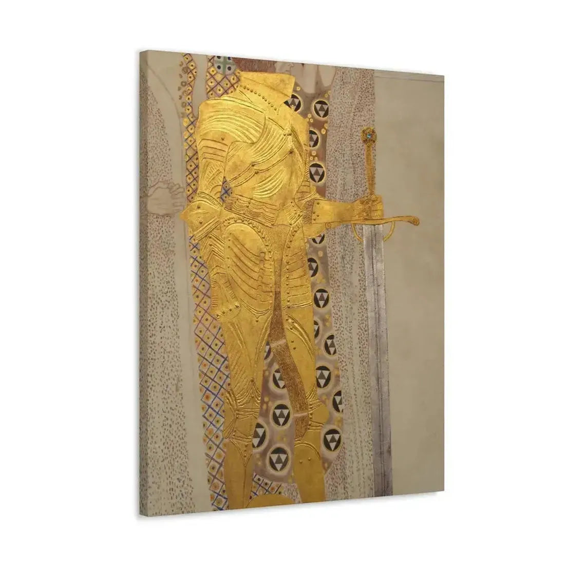 Gustav Klimt (1862-1918) Beethoven Frieze%3a The Golden Knight - 1901 - Canvas Wall Art - The Sticker Space