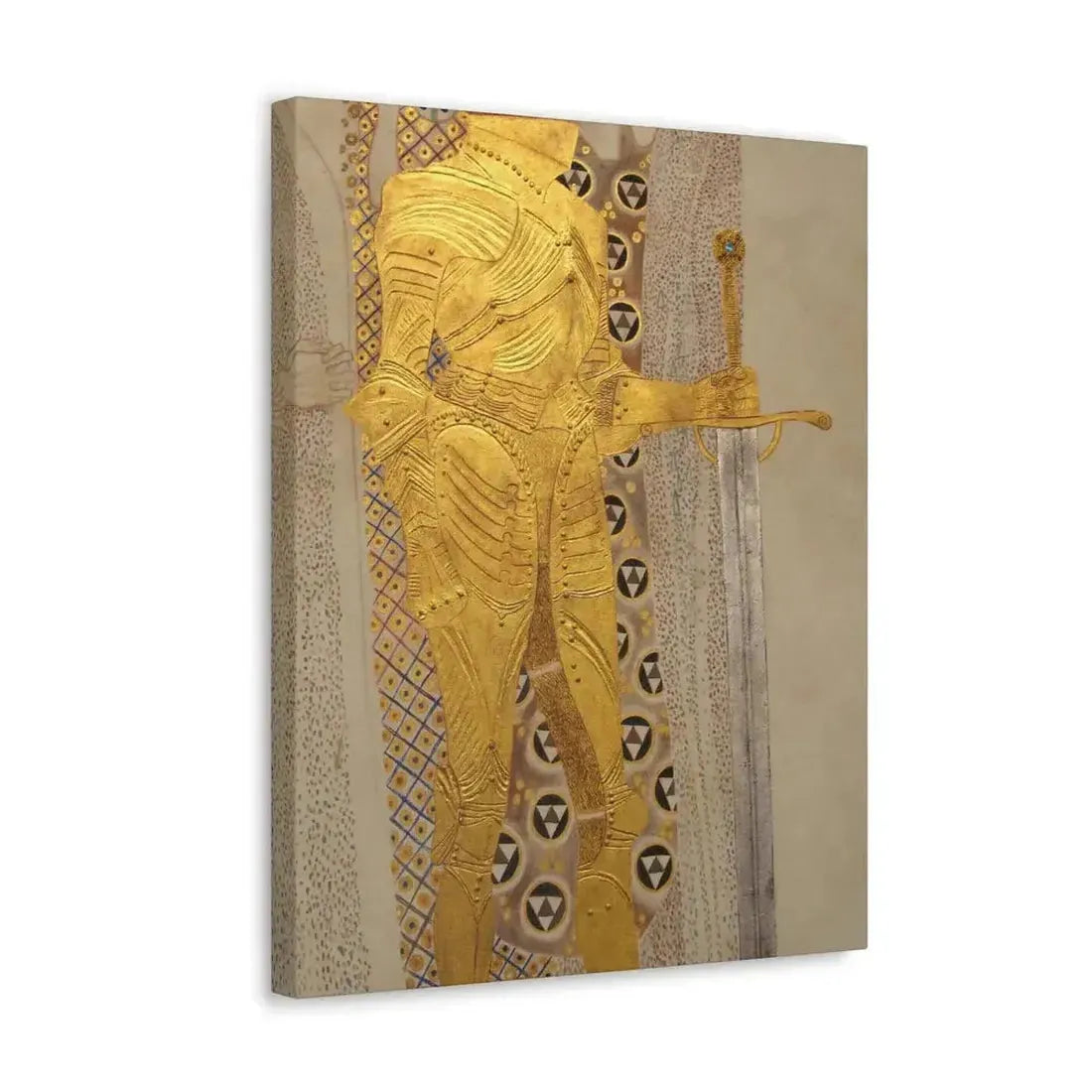 Gustav Klimt (1862-1918) Beethoven Frieze%3a The Golden Knight - 1901 - Canvas Wall Art - The Sticker Space