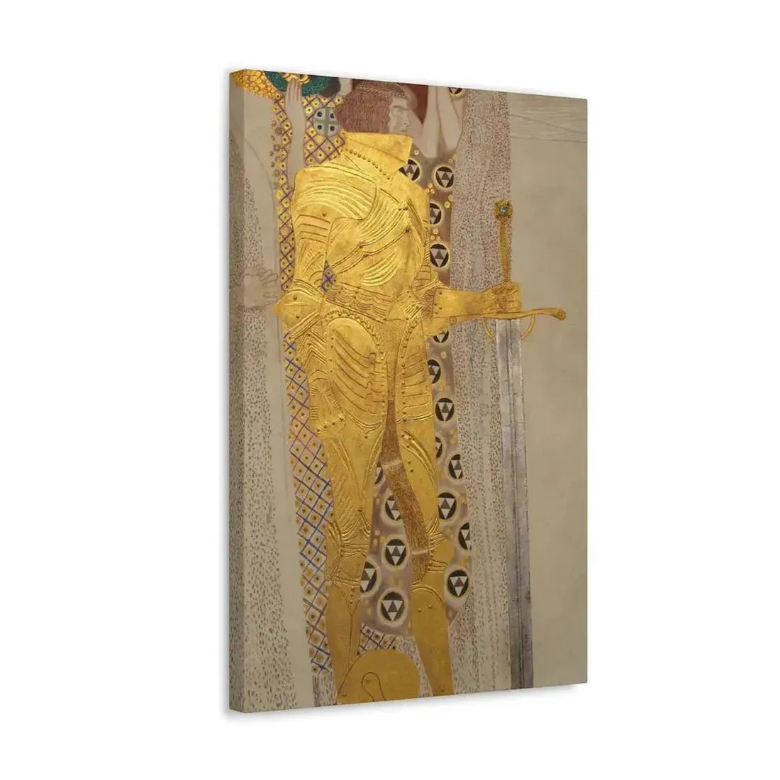 Gustav Klimt (1862-1918) Beethoven Frieze%3a The Golden Knight - 1901 - Canvas Wall Art - The Sticker Space