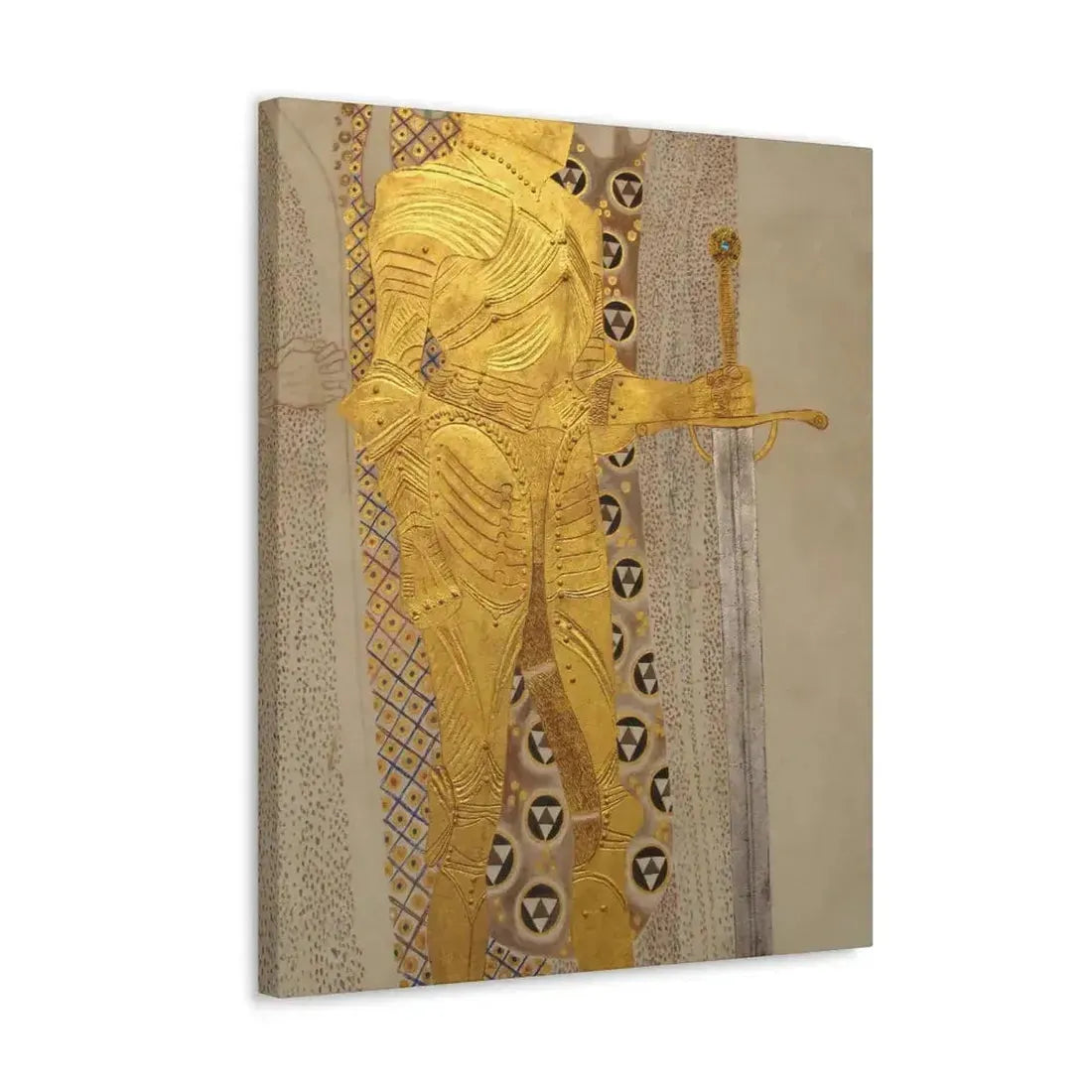 Gustav Klimt (1862-1918) Beethoven Frieze%3a The Golden Knight - 1901 - Canvas Wall Art - The Sticker Space