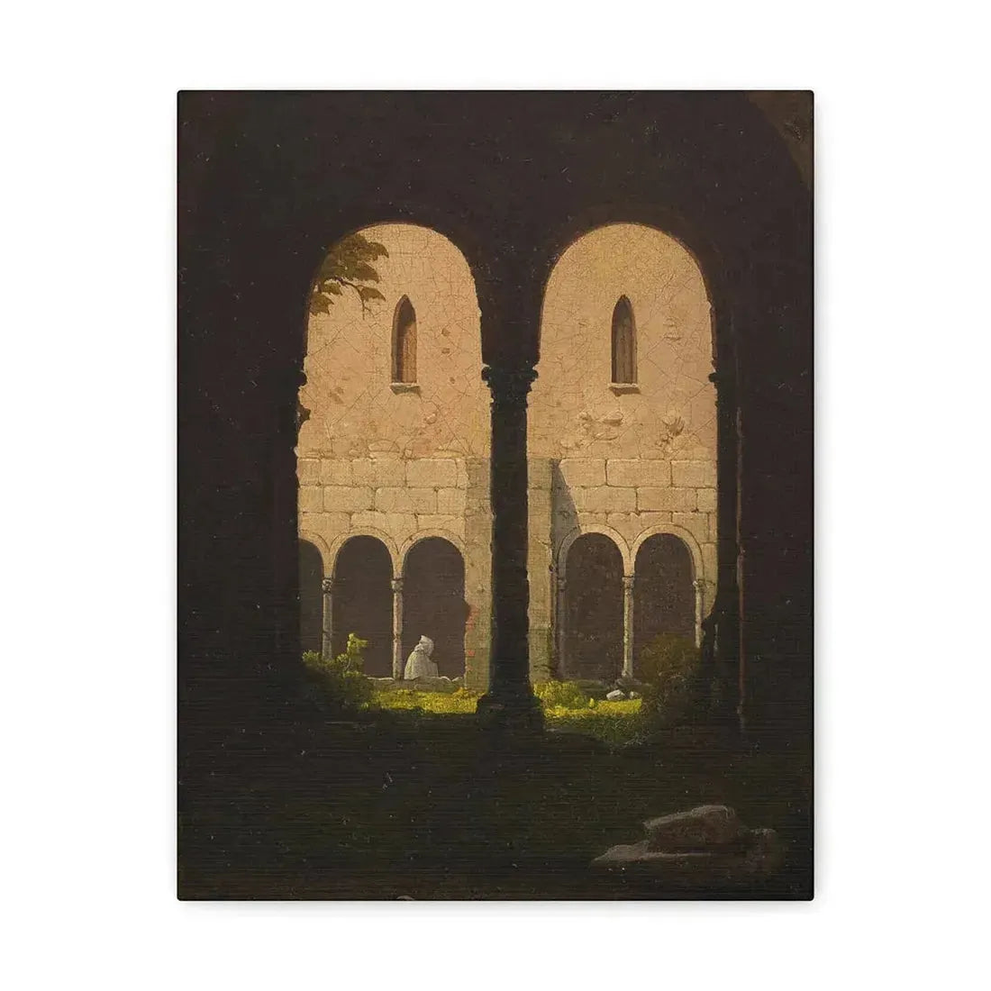 Gustav von Haugk (1804-1861) Blick durch einen Klostergang 1850 - Canvas Wall Art 11″ x 14″ 1.25" - The Sticker Space