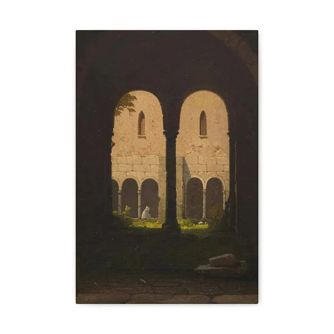 Gustav von Haugk (1804-1861) Blick durch einen Klostergang 1850 - Canvas Wall Art 12" x 18" 1.25" - The Sticker Space