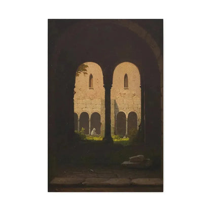 Gustav von Haugk (1804-1861) Blick durch einen Klostergang 1850 - Canvas Wall Art 24″ x 36″ 1.25" - The Sticker Space