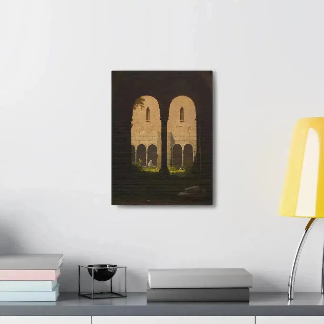 Gustav von Haugk (1804-1861) Blick durch einen Klostergang 1850 - Canvas Wall Art - The Sticker Space