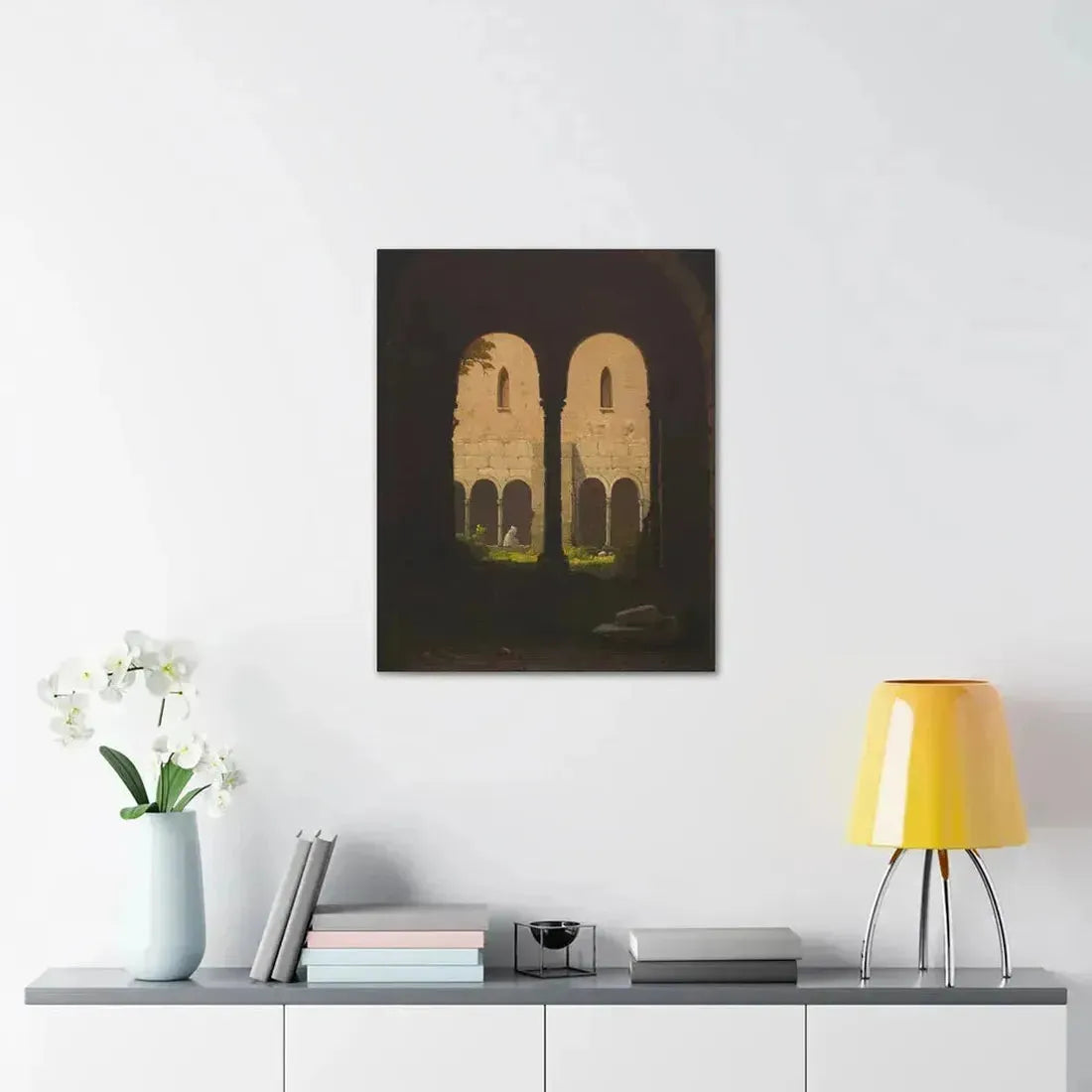 Gustav von Haugk (1804-1861) Blick durch einen Klostergang 1850 - Canvas Wall Art - The Sticker Space