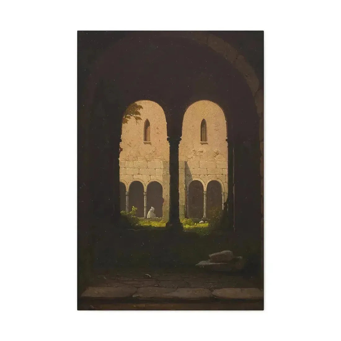 Gustav von Haugk (1804-1861) Blick durch einen Klostergang 1850 - Canvas Wall Art - The Sticker Space