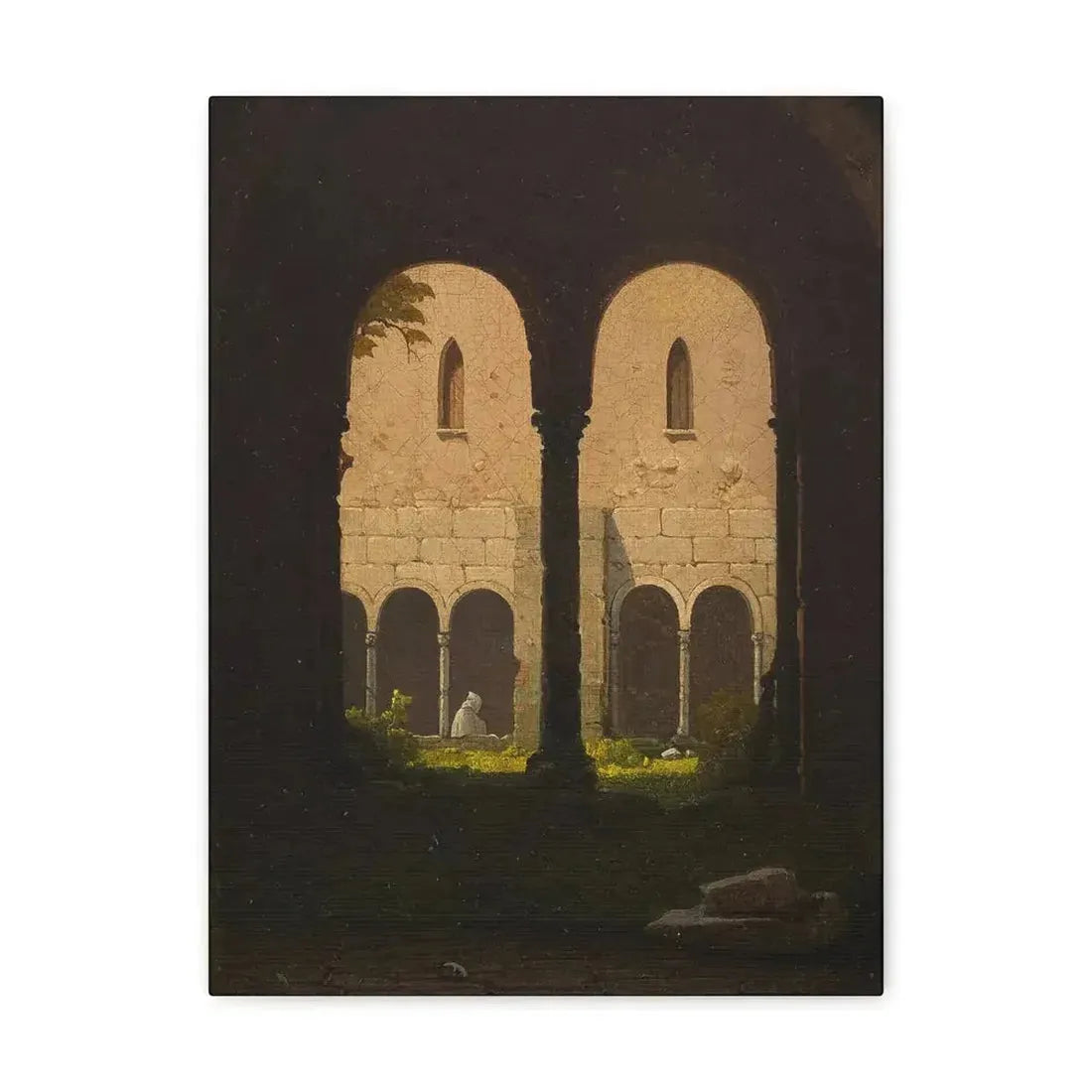 Gustav von Haugk (1804-1861) Blick durch einen Klostergang 1850 - Canvas Wall Art - The Sticker Space