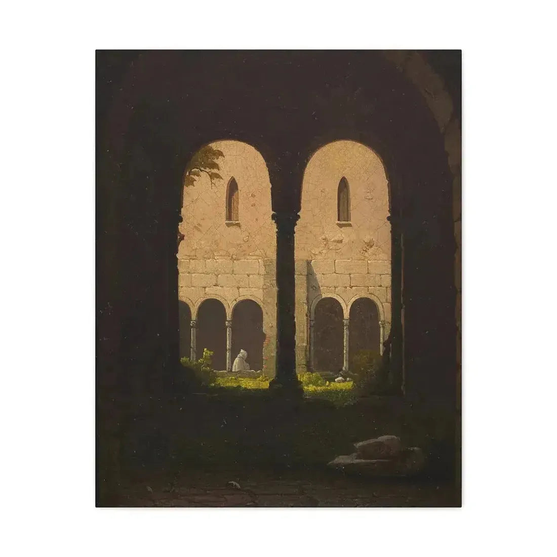 Gustav von Haugk (1804-1861) Blick durch einen Klostergang 1850 - Canvas Wall Art - The Sticker Space