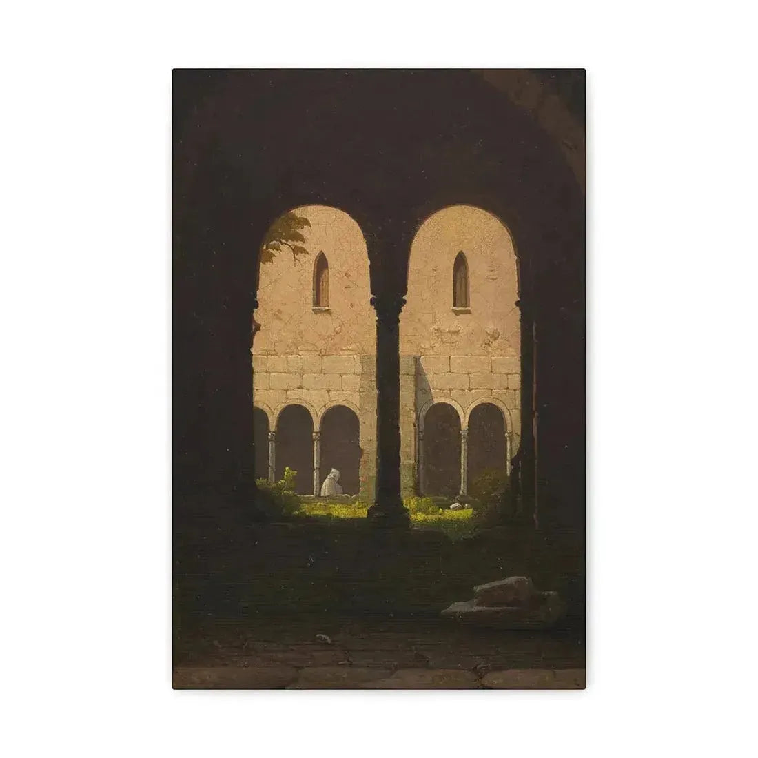 Gustav von Haugk (1804-1861) Blick durch einen Klostergang 1850 - Canvas Wall Art - The Sticker Space
