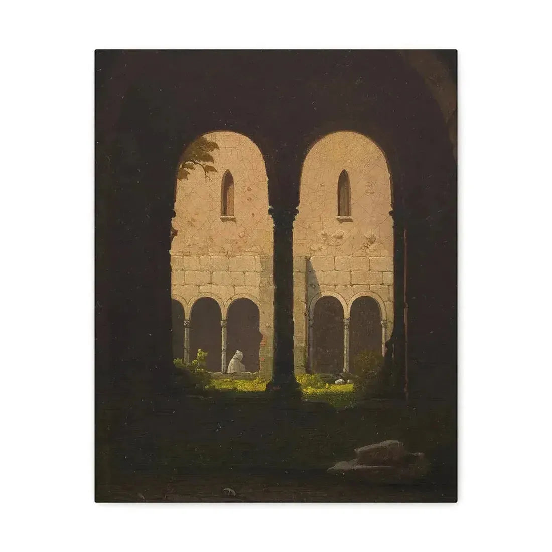 Gustav von Haugk (1804-1861) Blick durch einen Klostergang 1850 - Canvas Wall Art - The Sticker Space