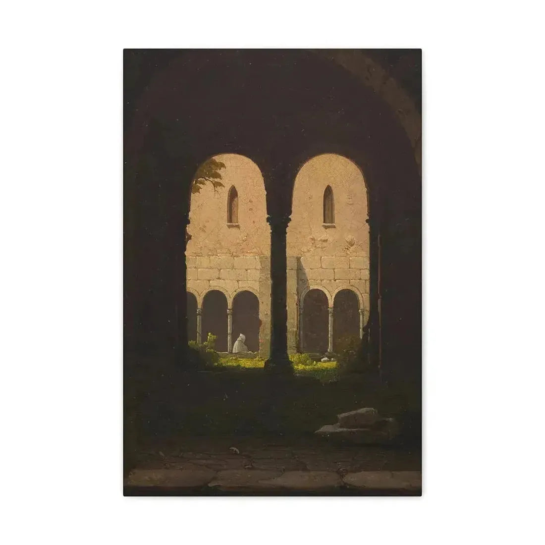 Gustav von Haugk (1804-1861) Blick durch einen Klostergang 1850 - Canvas Wall Art - The Sticker Space